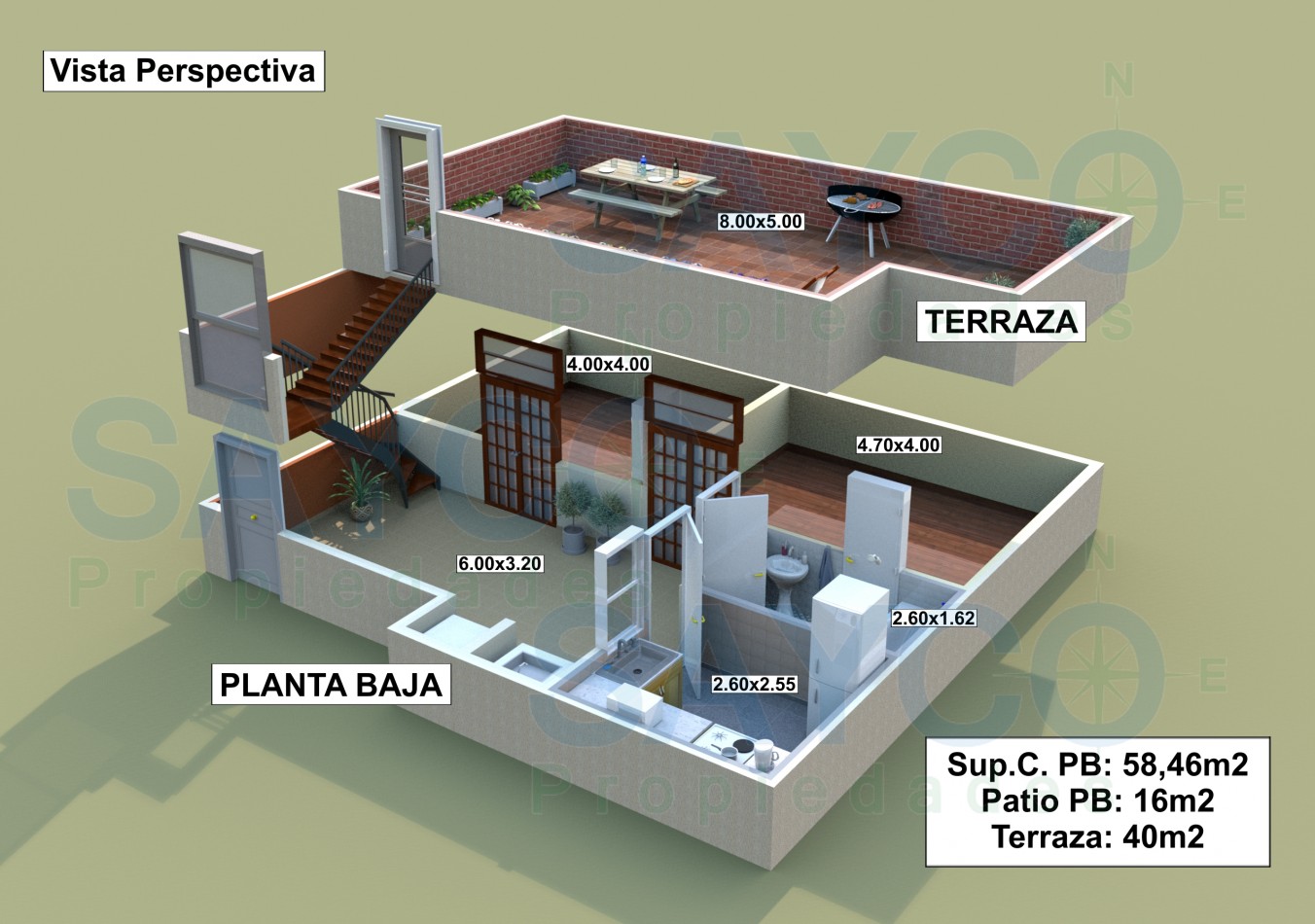 RESERVADO - VENDO PH 3 AMB C/PATIO Y TERRAZA.