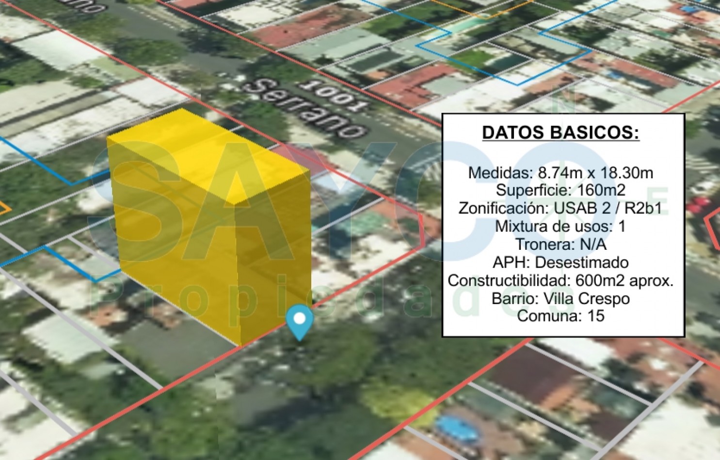 Vendo Terreno 160m2 / USAB2 / 600m2 Construibles aprox. 