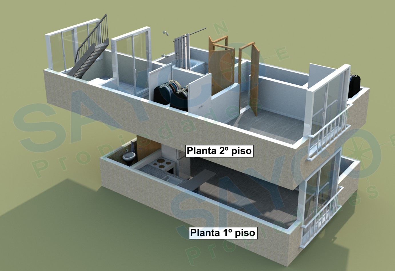 Caballito Hermoso Duplex de 3 Ambientes al Contrafrente, 1er Piso x Escalera: