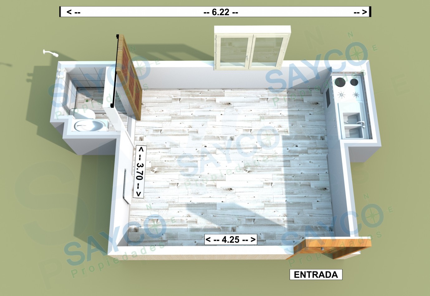Vendo Monoambiente 18m2 c/gas